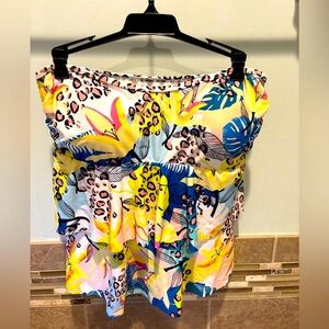 Tropical Print Women's Bathing suit top with straps